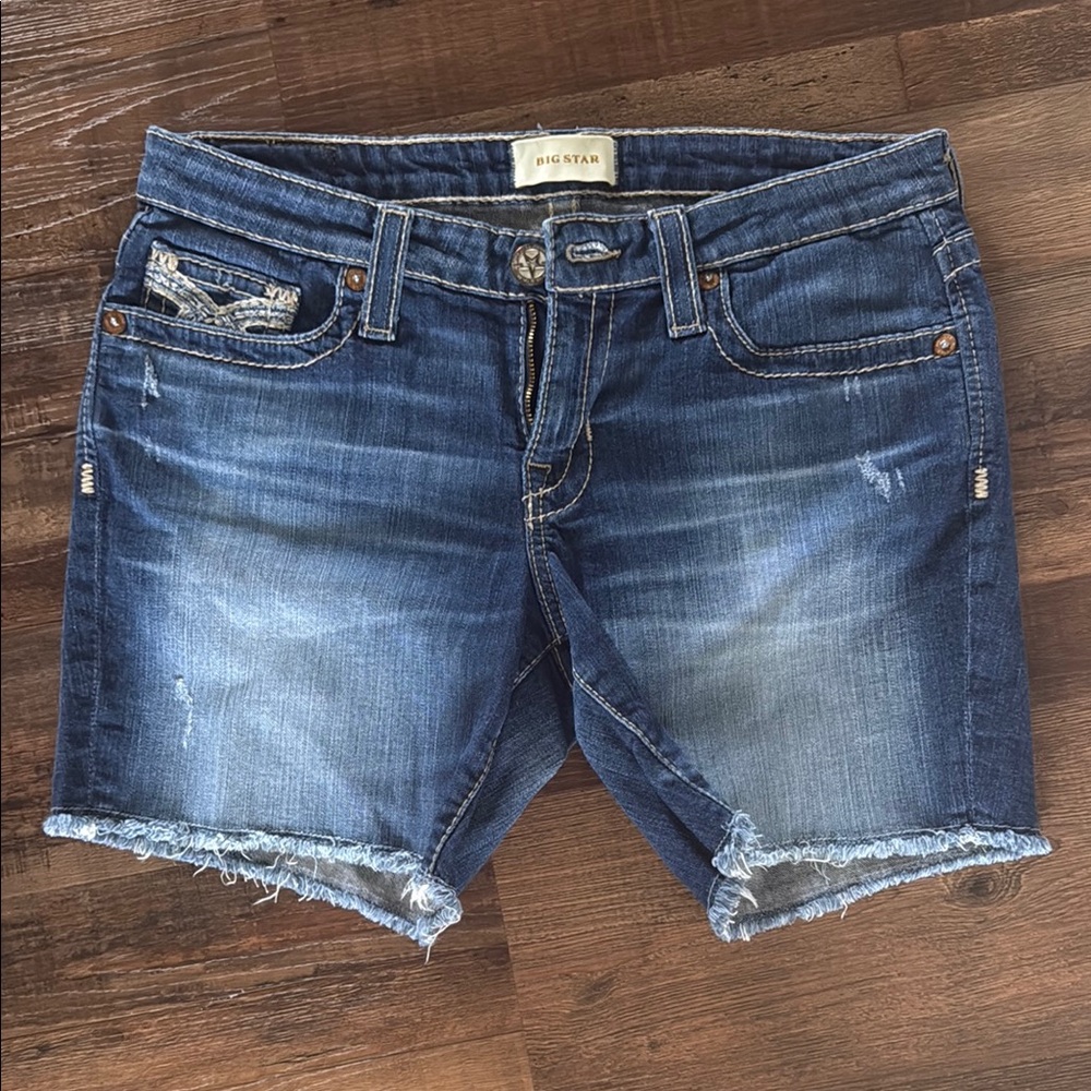 Big Star Distressed Blue Jean Shorts
